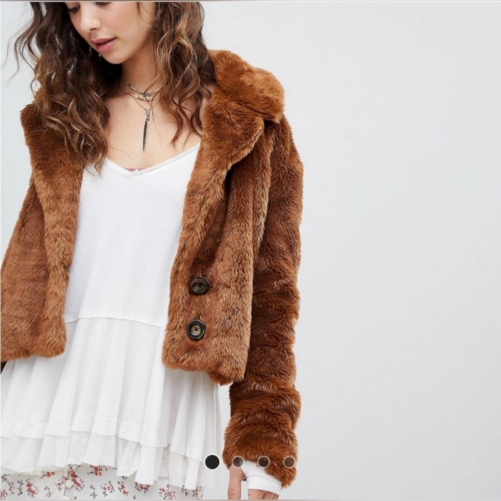 Free People Mena Fur Jacket